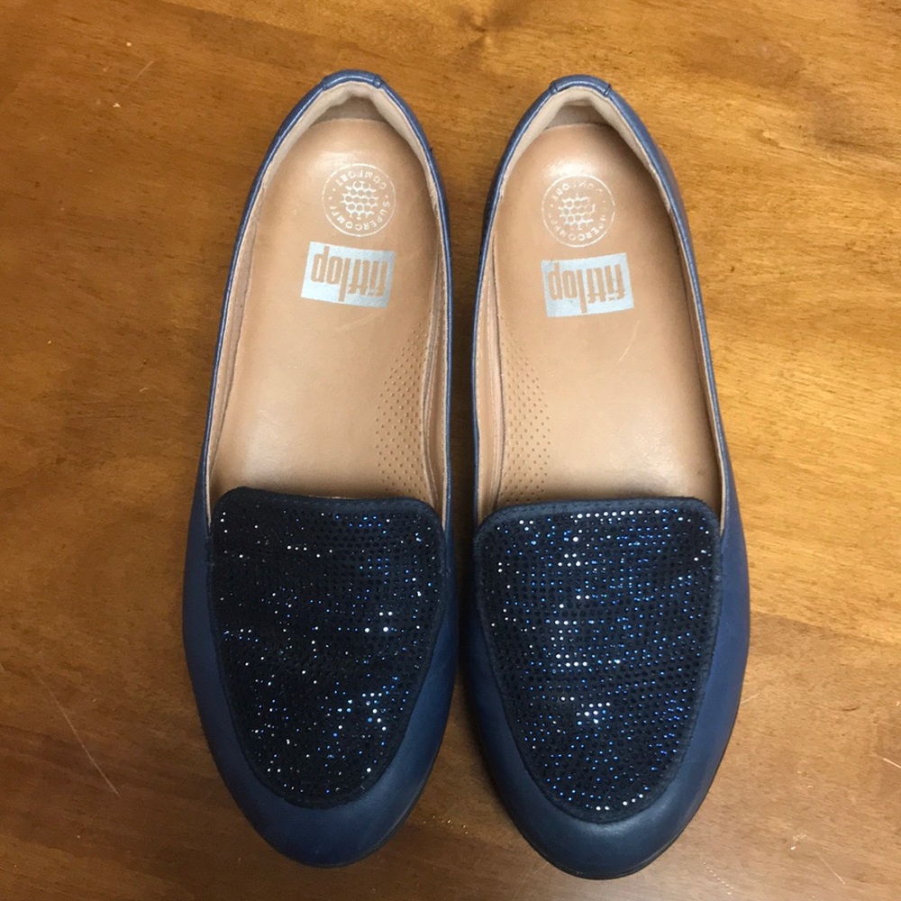 Fitflop Navy w/crystals size 8